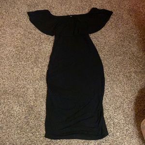 Off the Shoulder Maternity Black Dress - Size XL